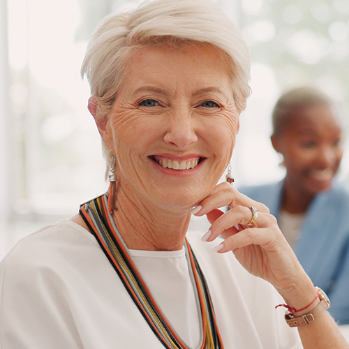 Close up of a person smiling